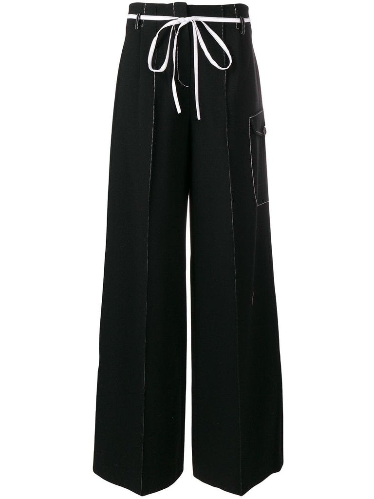 contrast stitching trousers