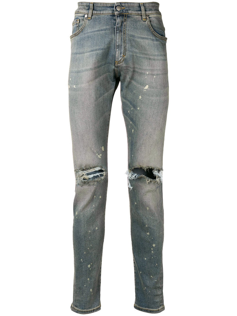 slash knee slim-fit jeans