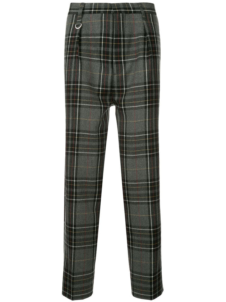 checked loose-fit trousers