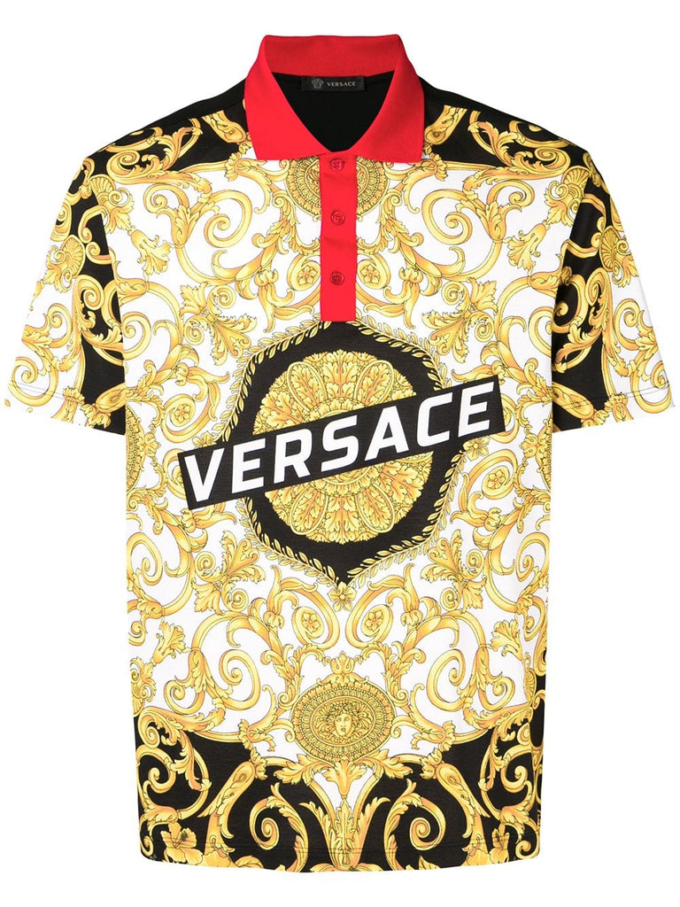 baroque printed polo shirt