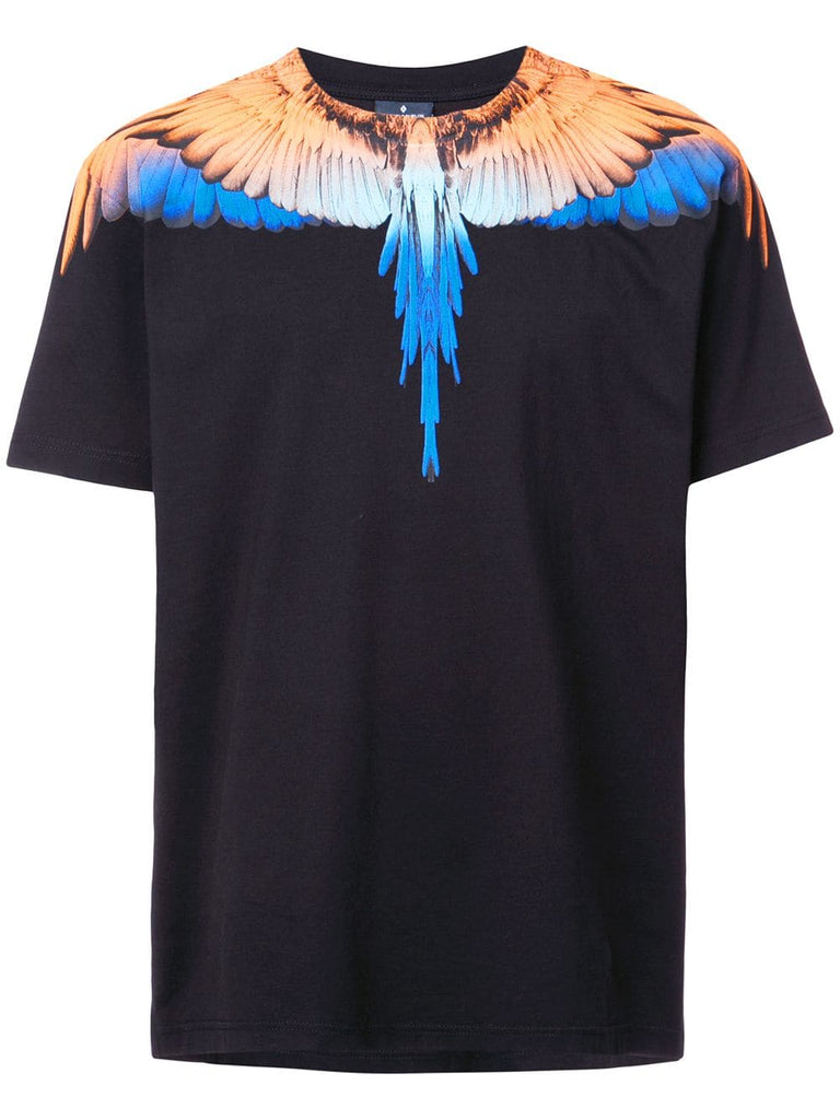 feather print T-shirt