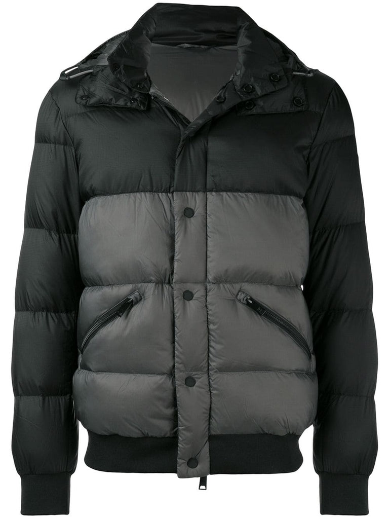 quilted hooded down jacket