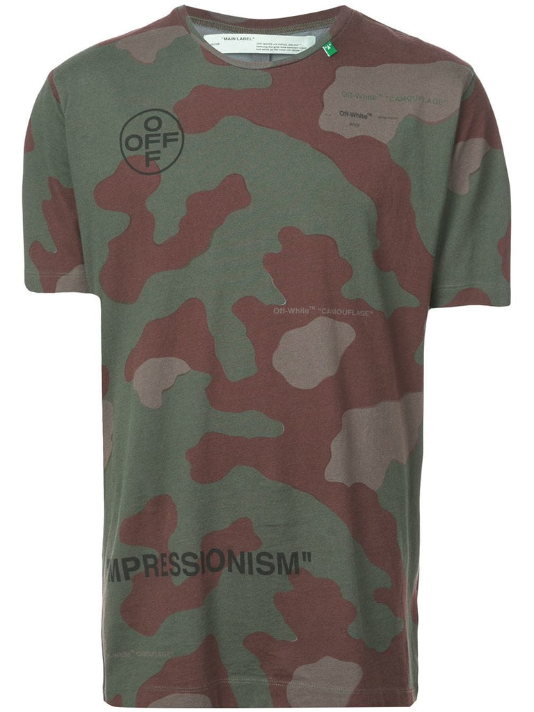 camouflage logo print T-shirt