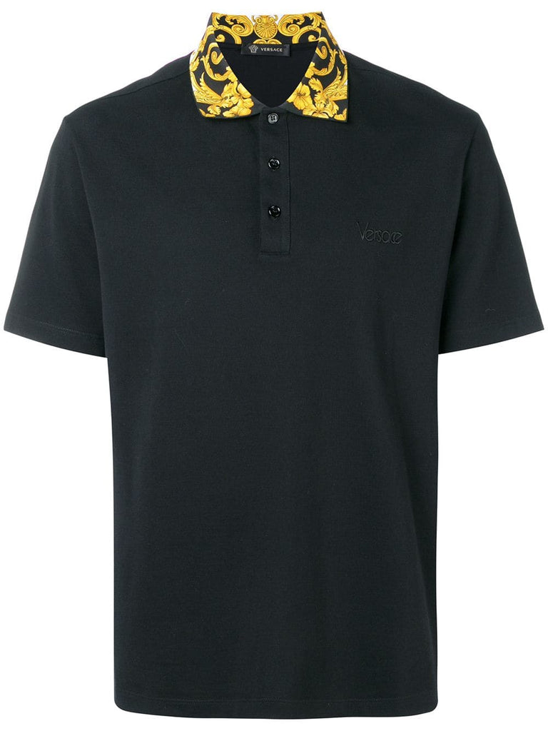 printed collar polo shirt