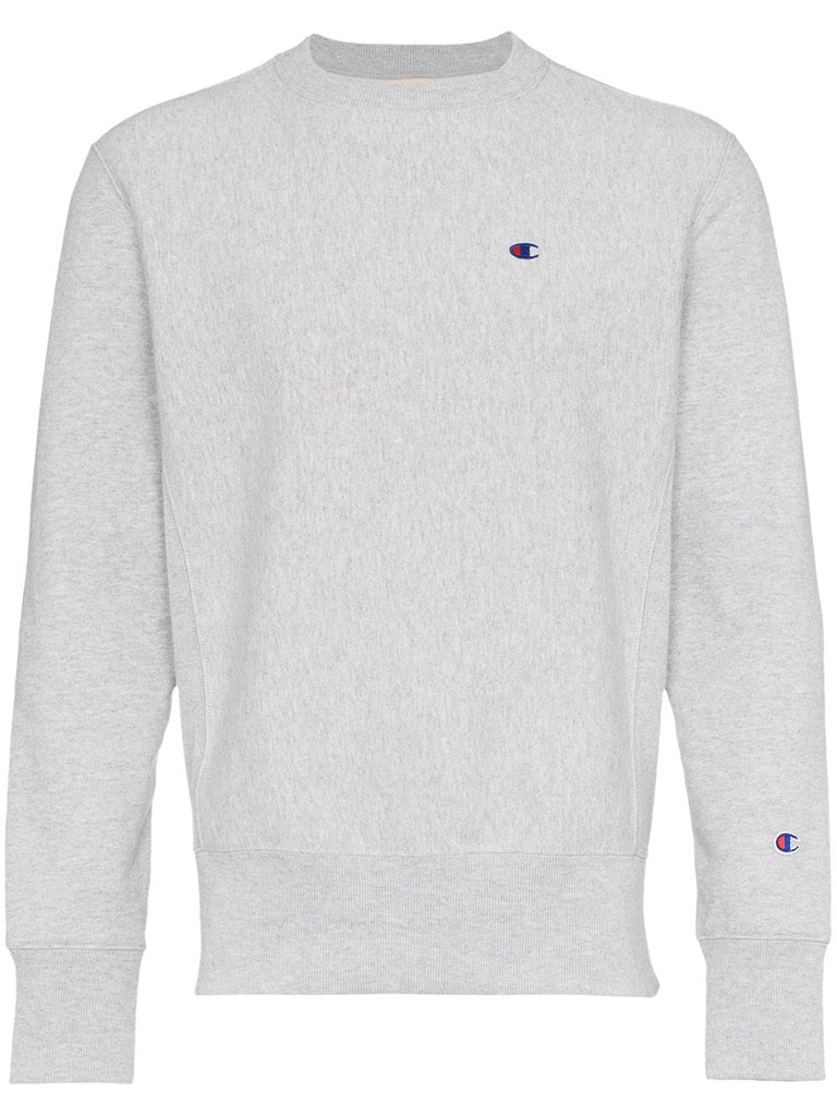 grey reverse weave terry cotton sweatshirt