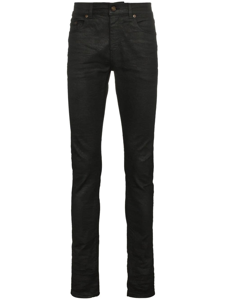 black coated skinny jeans