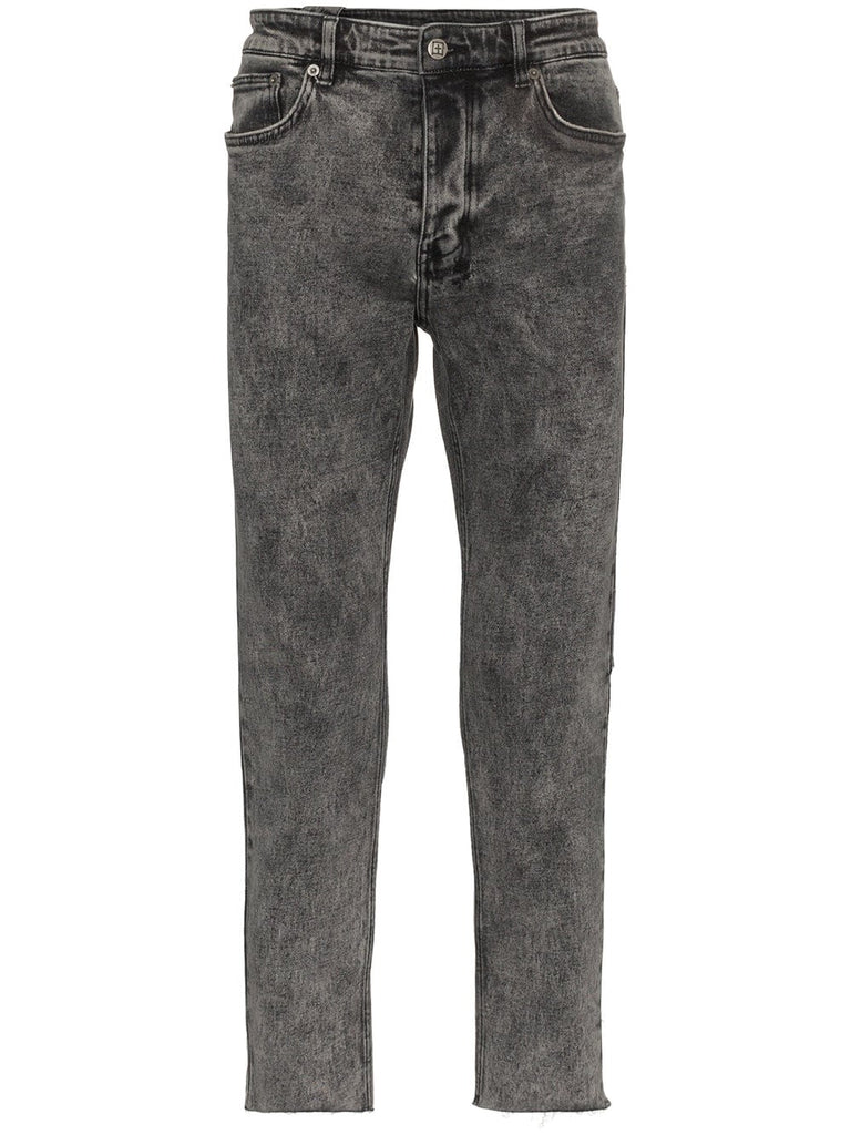 grey acid wash slim jeans