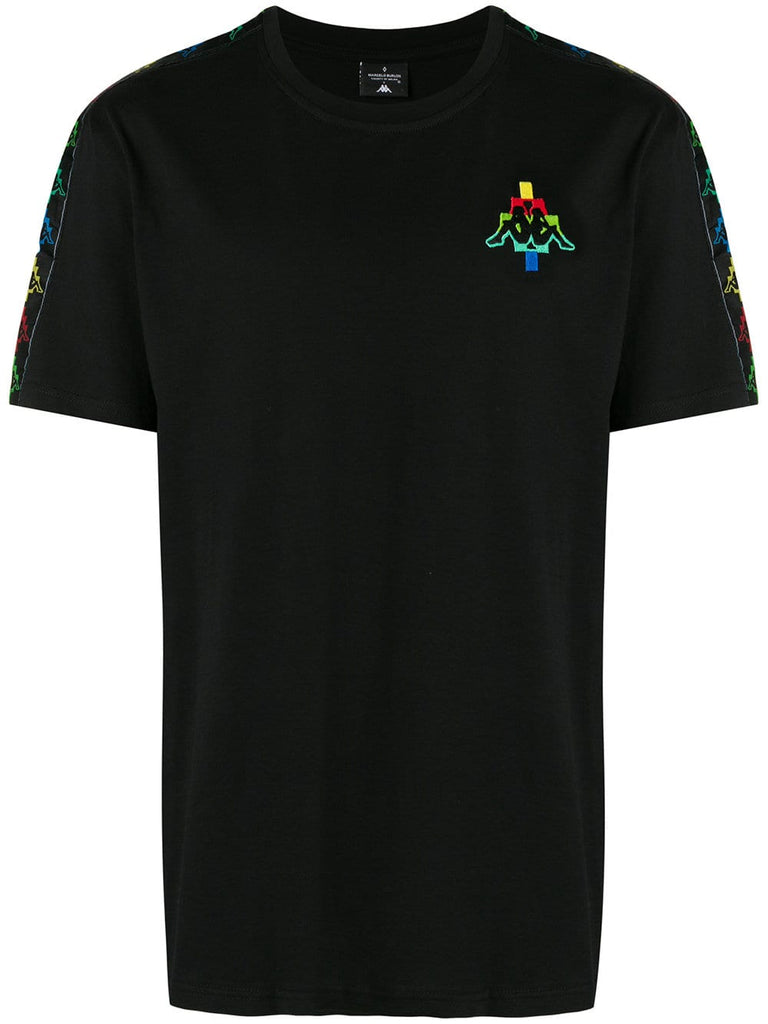 black multicolour logo t-shirt