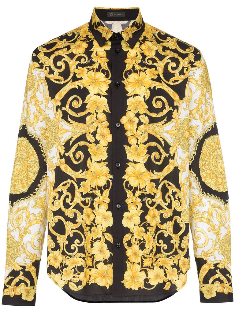 baroque print cotton shirt