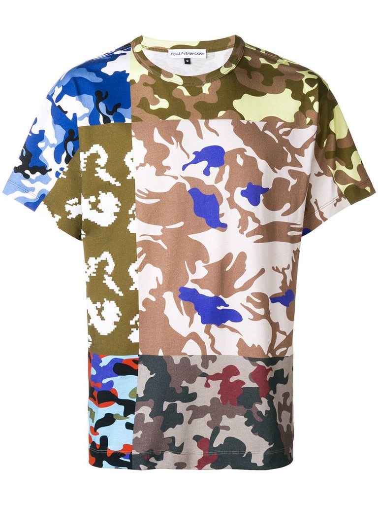 patchwork camouflage T-shirt