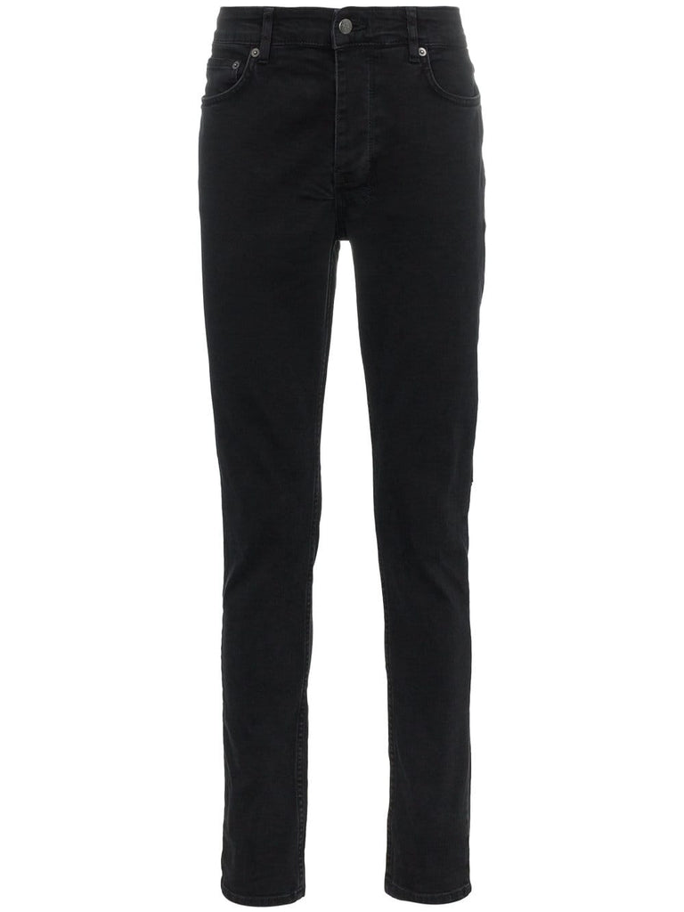 black chitch dusted jeans