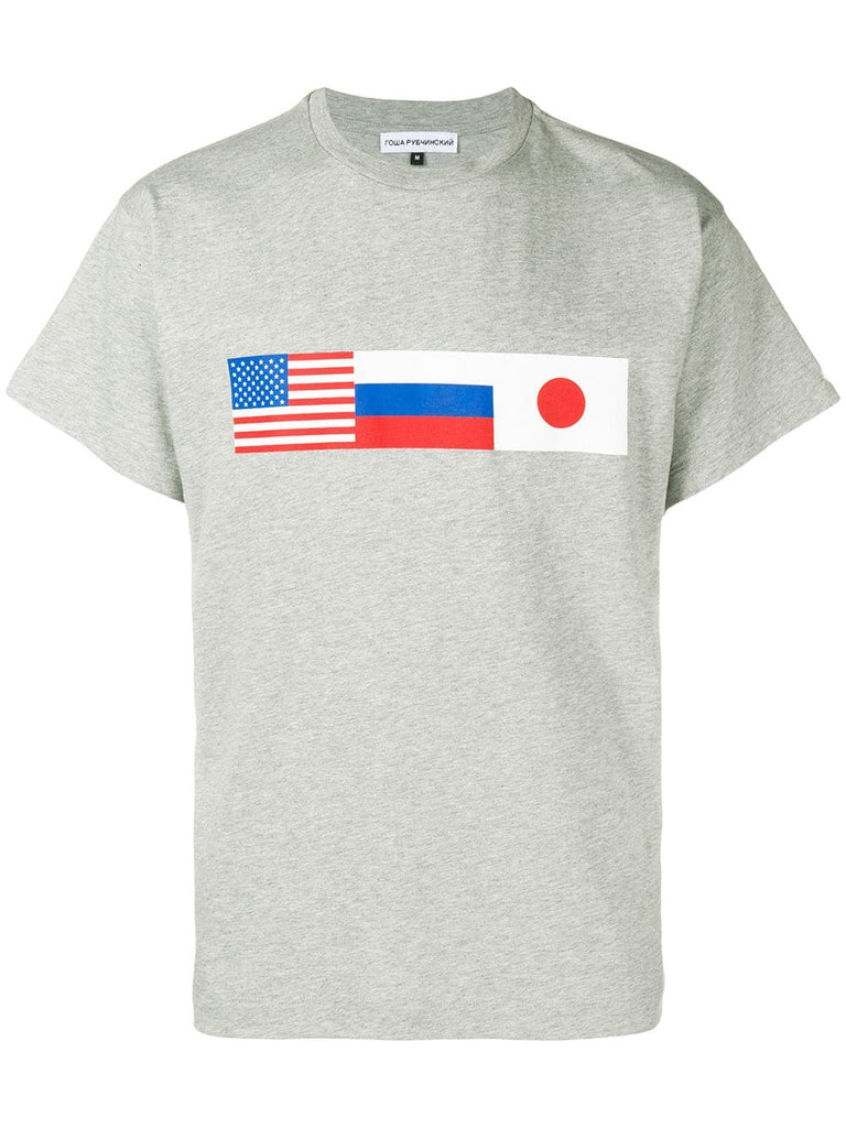 flag print T-shirt