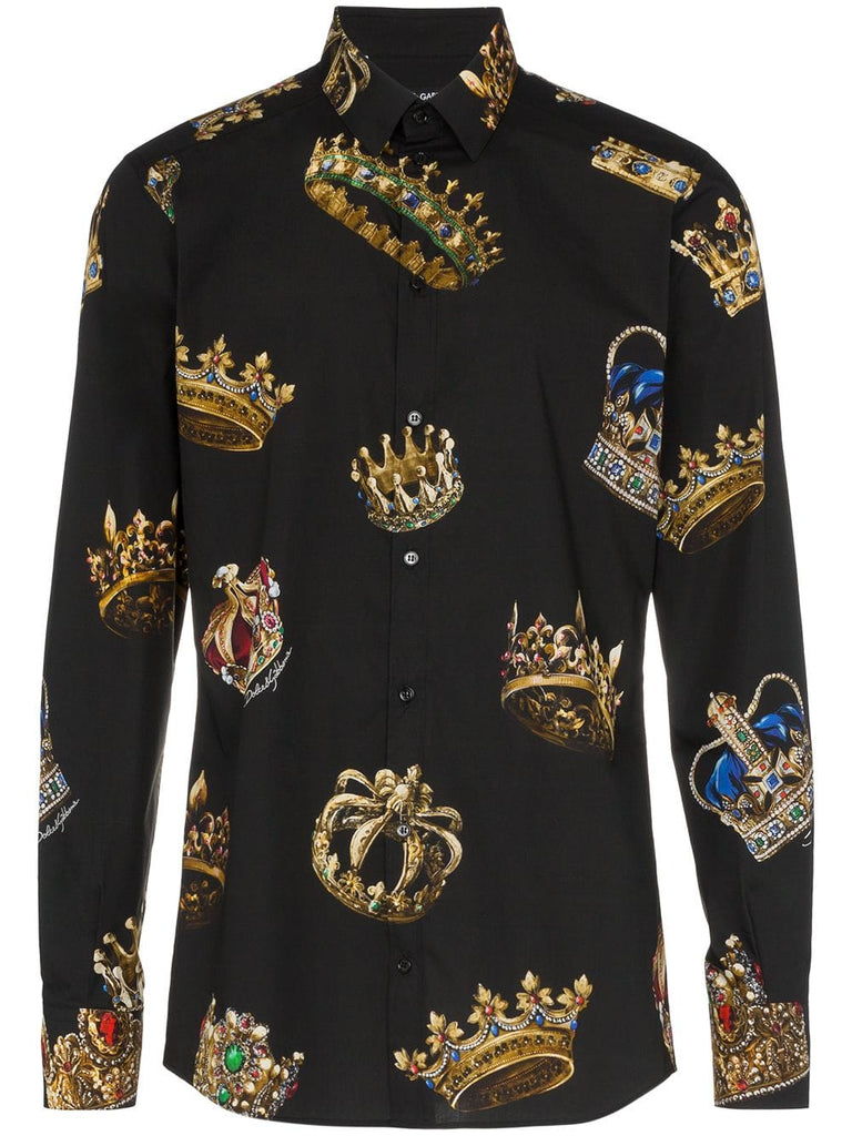 crown print fitted shirt