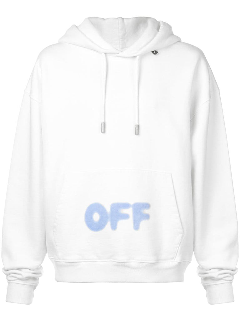 blurred logo print hoodie