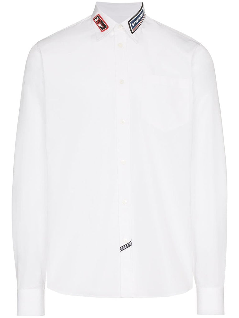 cotton logo collar shirt