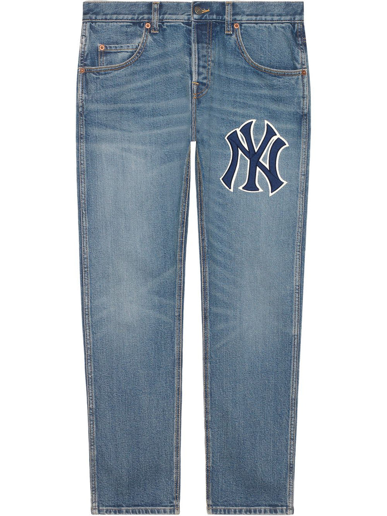 Tapered Yankees Logo Jeans