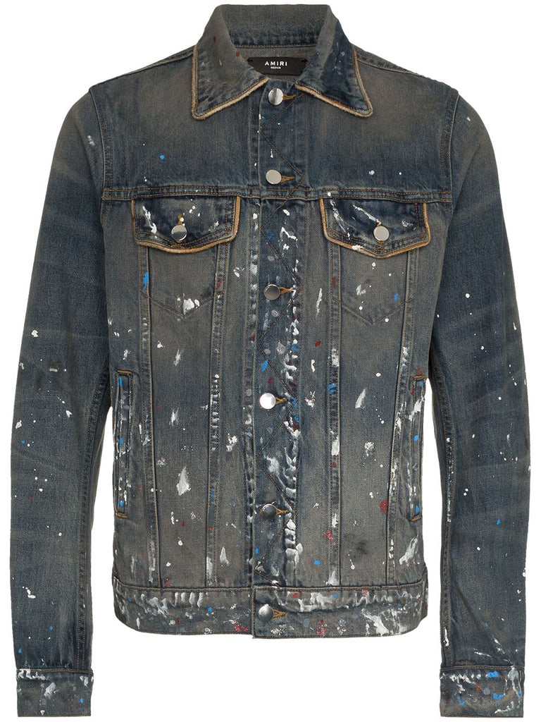 Artist paint print denim jacket