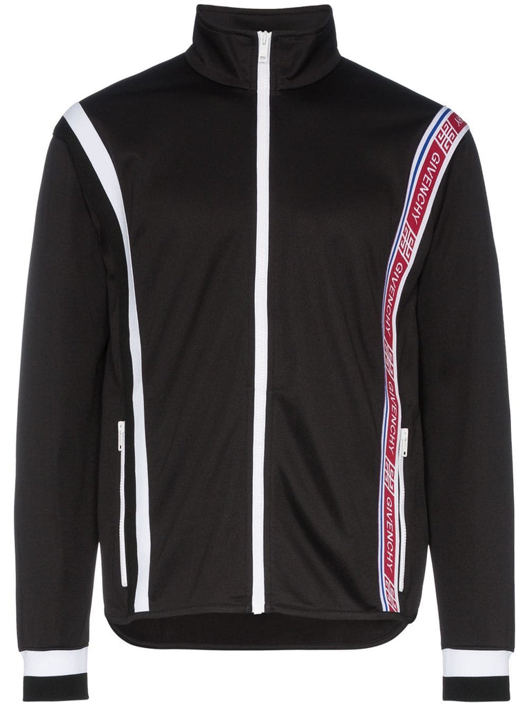 Logo trimmed panelled track jacket