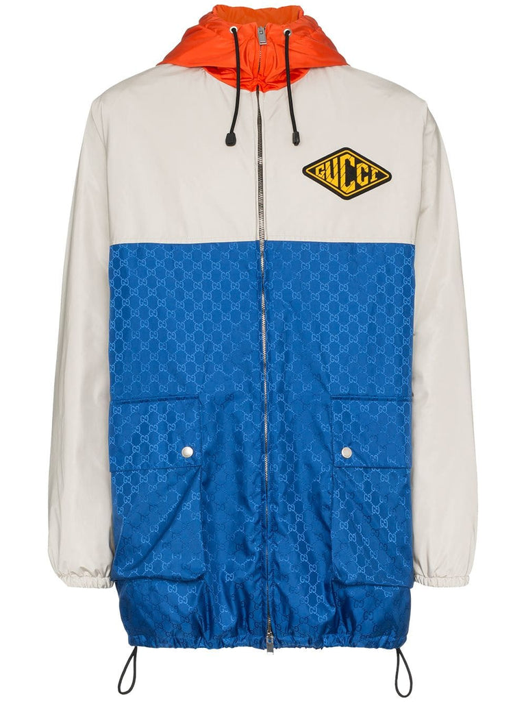 gg jacquard logo hooded jacket