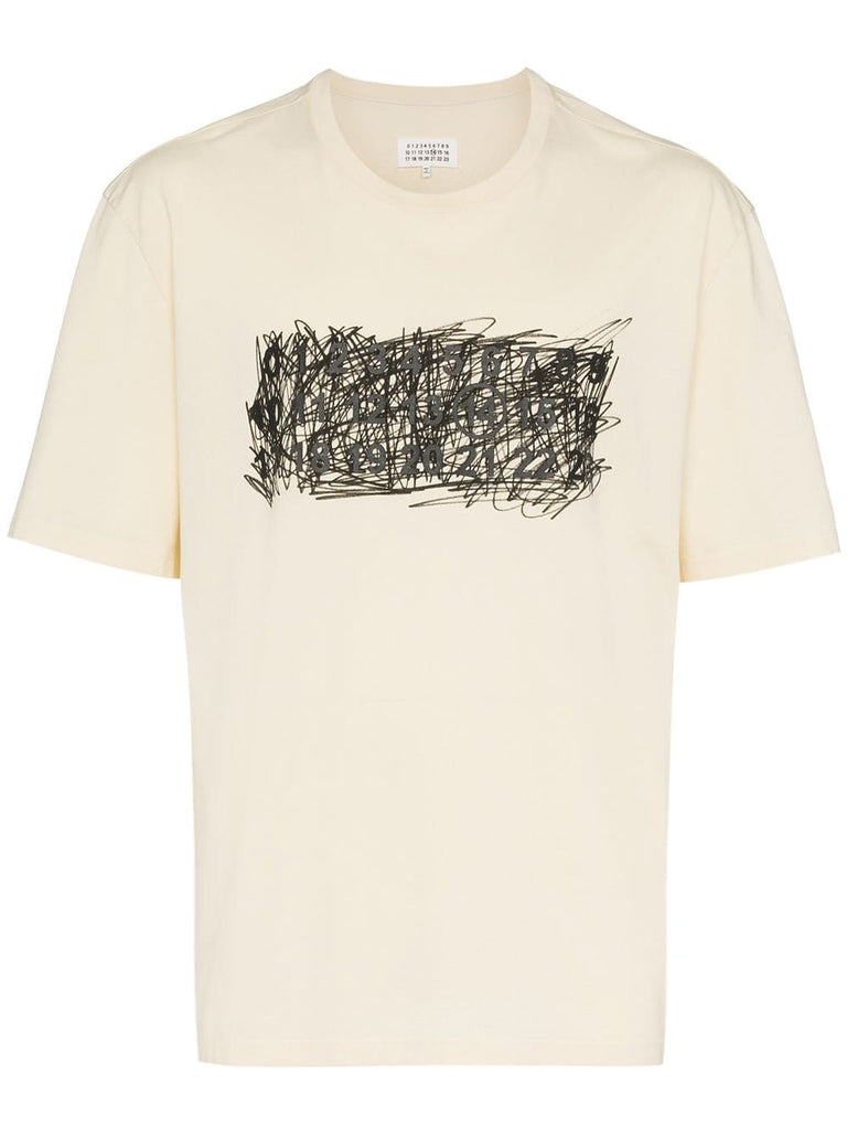 scribbled logo print t-shirt