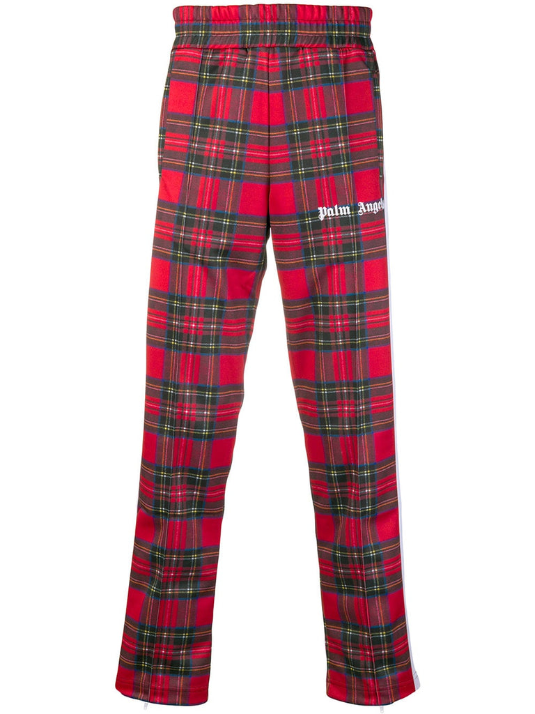 tartan straight-leg trousers