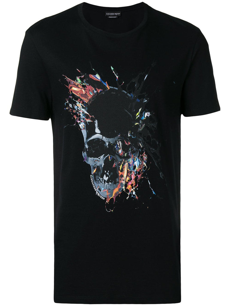 paint splatter skull T-shirt