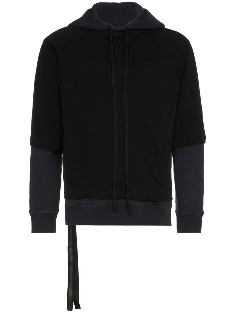 layered cotton hoodie