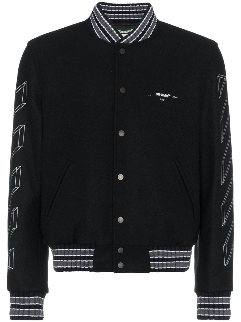 Diagonal 3D Line bomber jacket