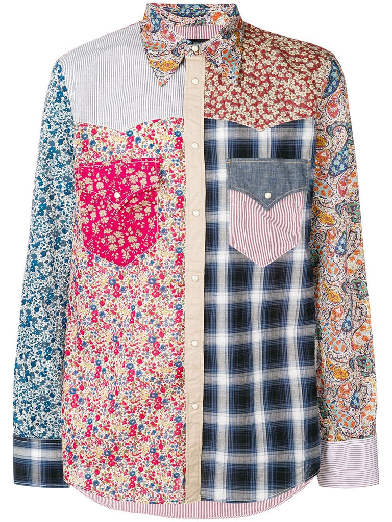 patchwork button shirt