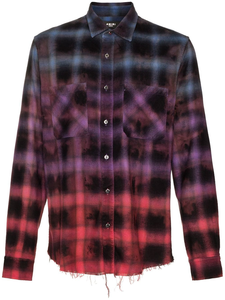 check dyed cotton shirt