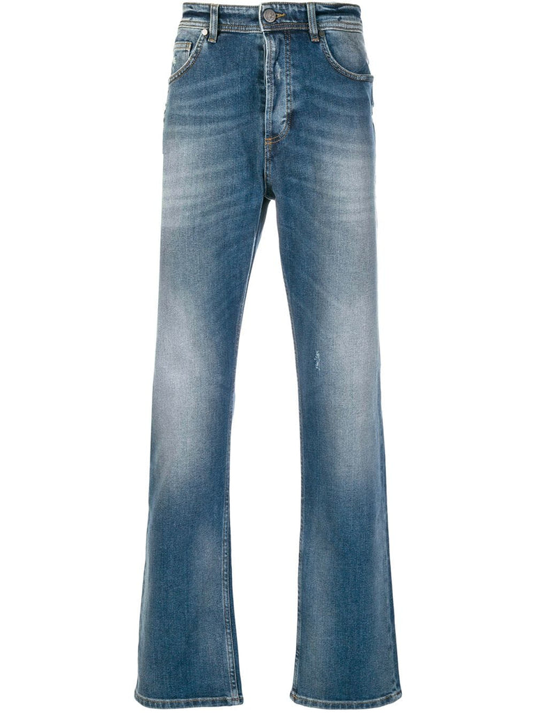 faded straight leg jeans