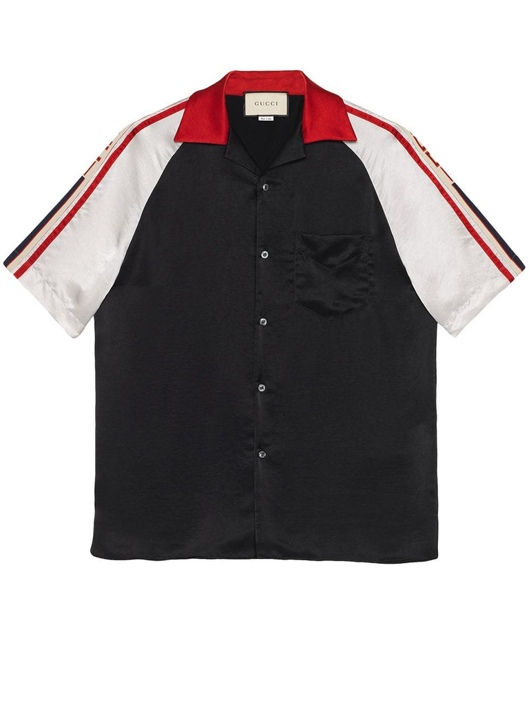 Acetate bowling shirt with Gucci stripe