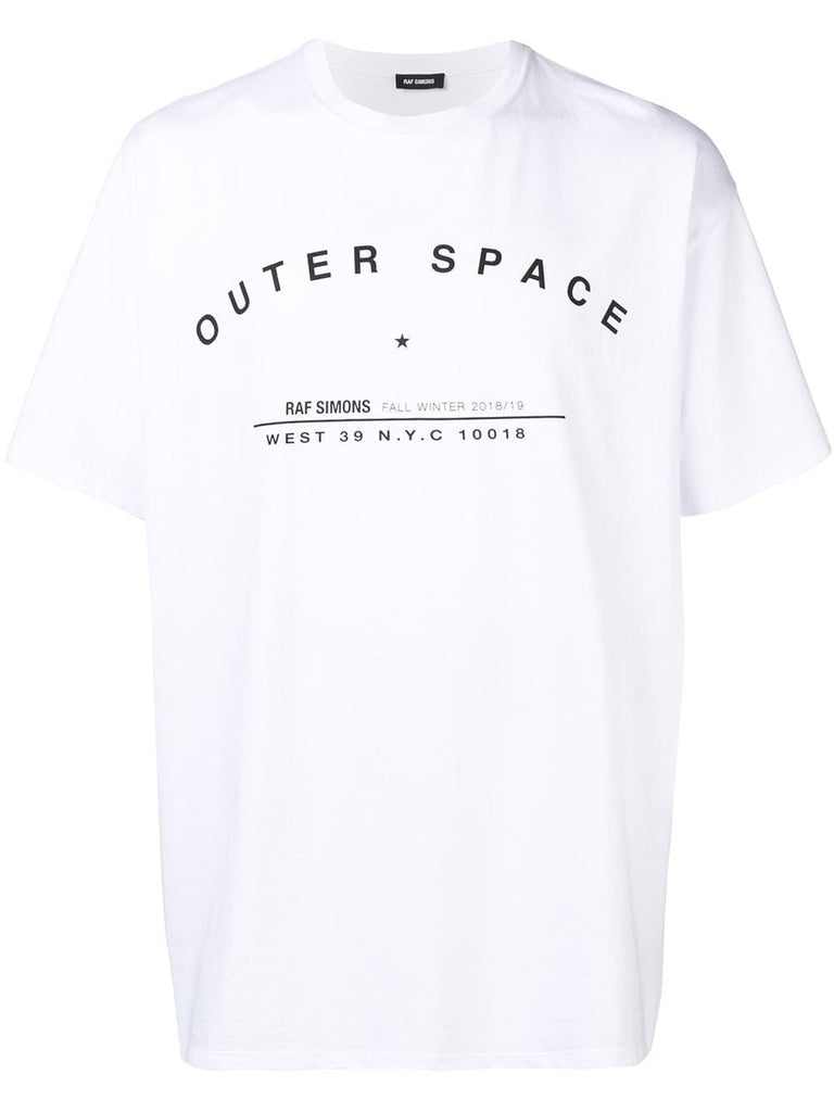 outer space-print T-shirt