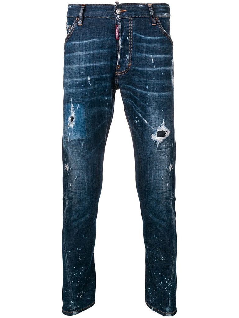 drop-crotch slim fit jeans