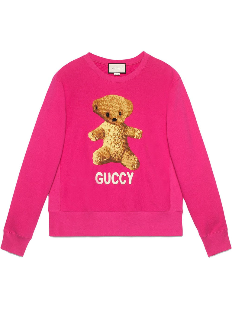 Cotton sweatshirt with teddy bear