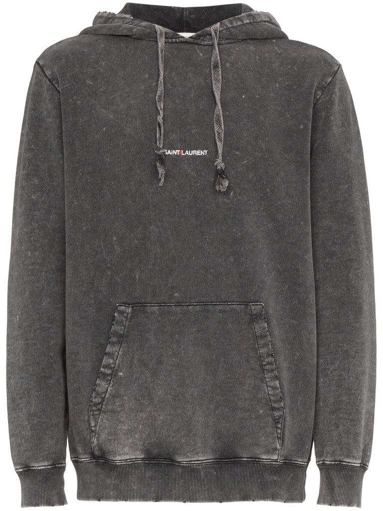 distressed logo hoodie