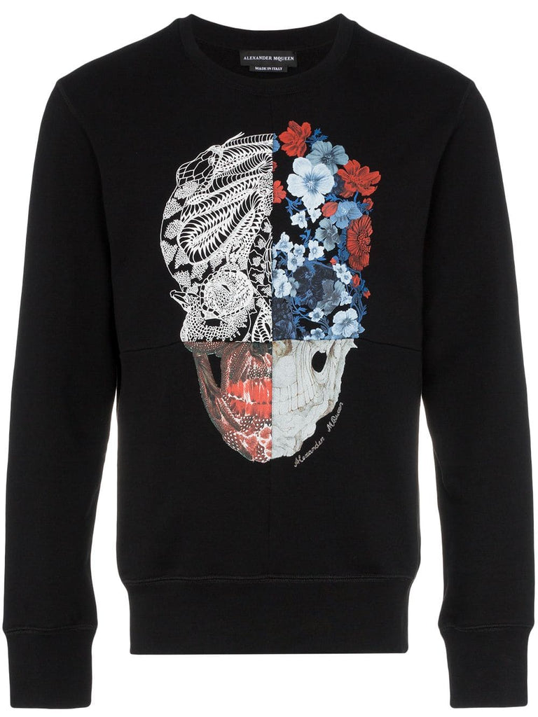 floral skull print sweatshirt