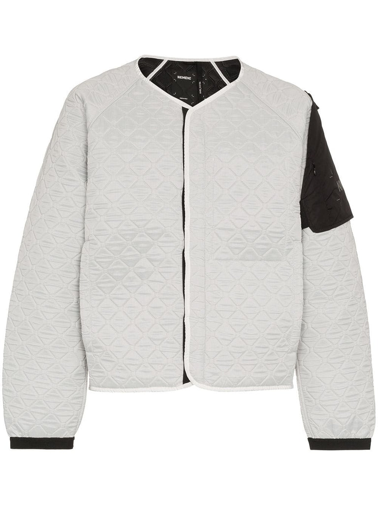 Light Grey Padded Bomber Jacket