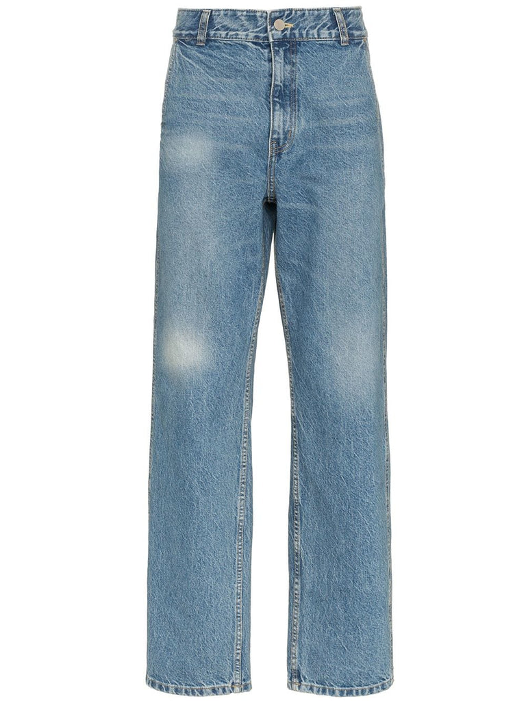 Faded Straight Cotton Jeans