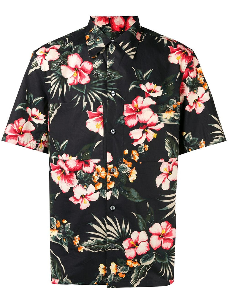 floral pointed collar shirt