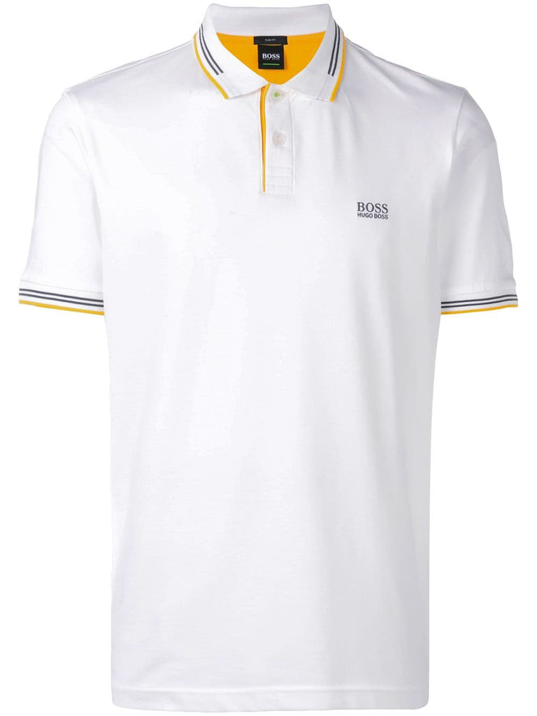 contrast piped polo shirt