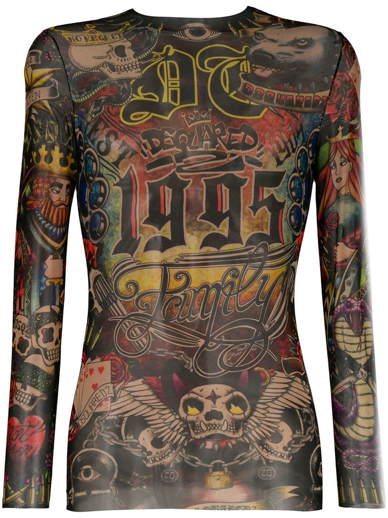 tattoo printed T-shirt