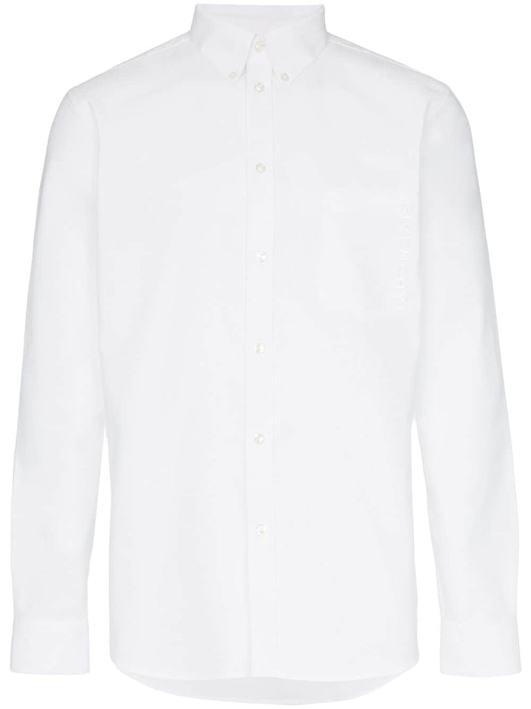 cotton embroidered logo shirt