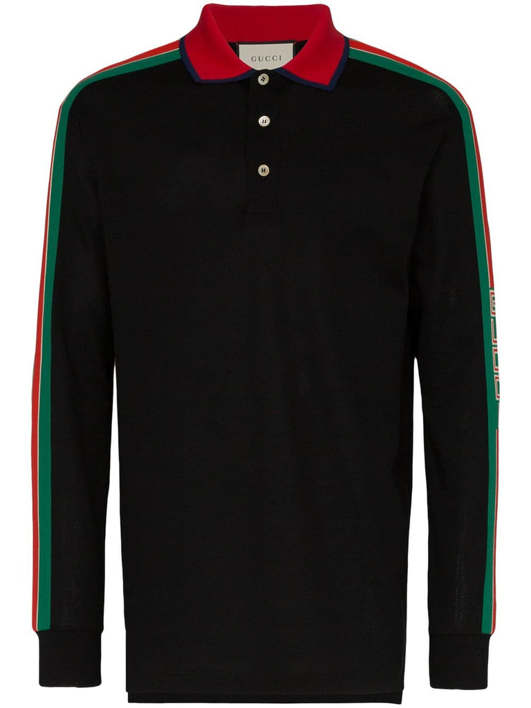 Logo stripe polo shirt