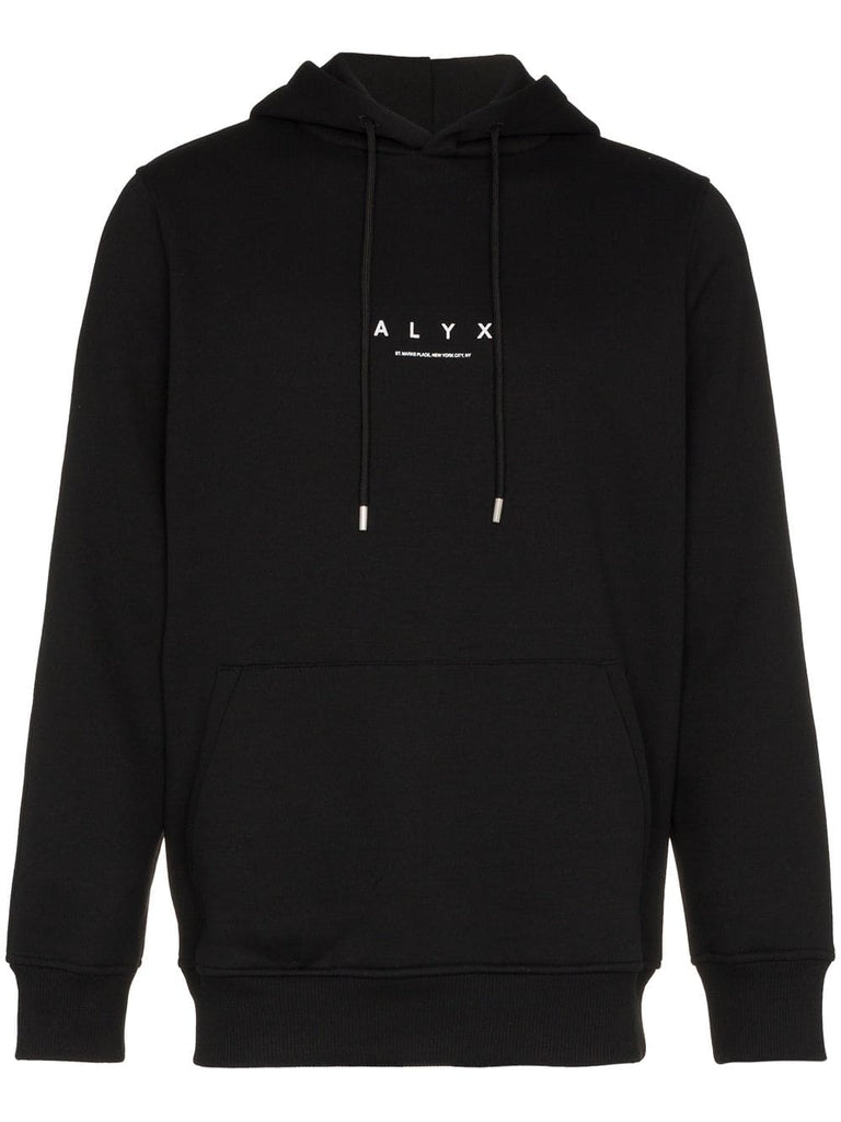 logo printed cotton hoodie