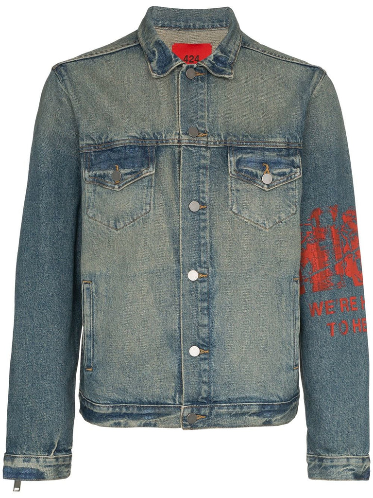 Zip sleeve denim jacket