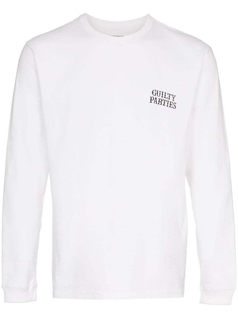 long sleeved logo print t-shirt