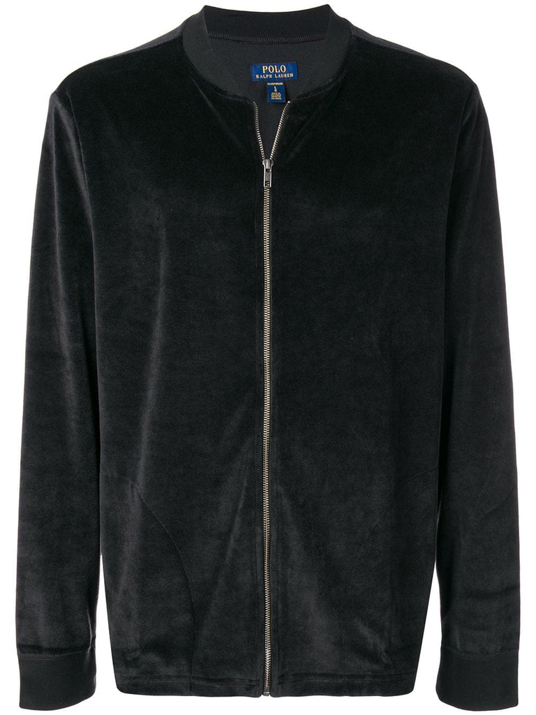 velour zipped sweatshirt