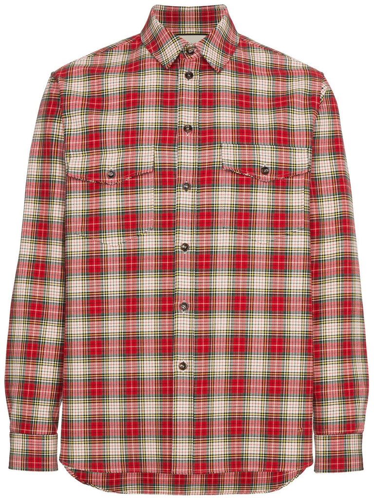 embroidered vintage checked shirt