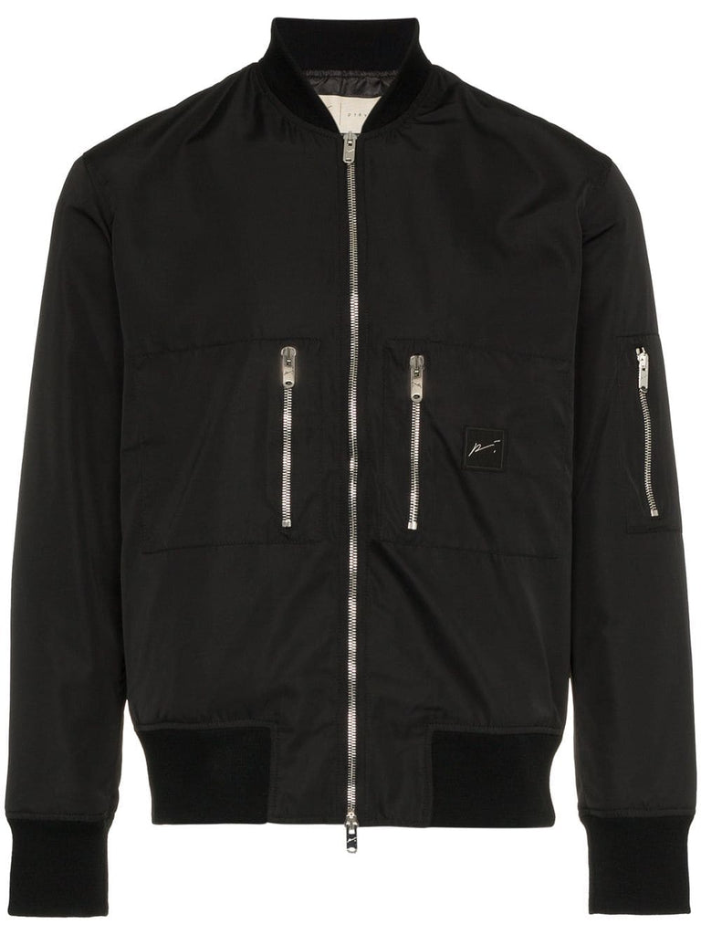 quilted shell bomber jacket